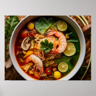 Poster Plat thaï Tom Yum Goong haute résolution