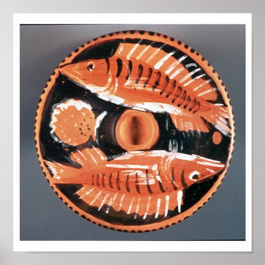 Poster Plate depicting two fish, 350 BC (ceramic) (Devant)