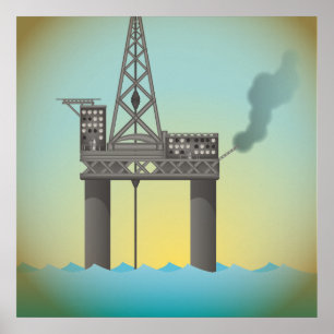 Poster Plate-forme pétrolière