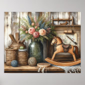 Poster Plateau de campagne primitive en bois 2 (Devant)