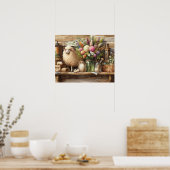 Poster Plateau de campagne primitive en bois 3 (Cuisine)