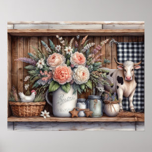 Poster Plateau de campagne primitive en bois 5