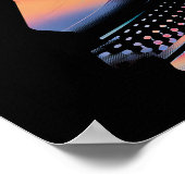 Poster Platine Tourne-Disques de Style Glitch Moderne – D (Coin)