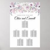 Poster Platine violette blanche 6 tables (Devant)