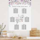 Poster Platine violette blanche 6 tables (Cuisine)