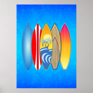 Poster Platins de surf rétro