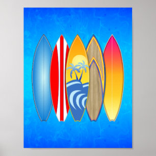 Poster Platins de surf rétro