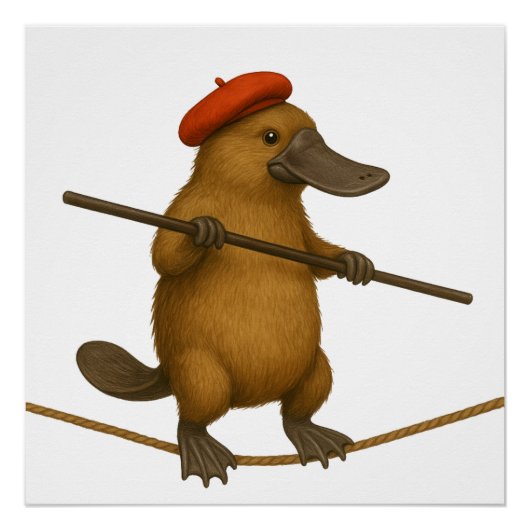 Poster Plato ornithorynque funambule (Devant)