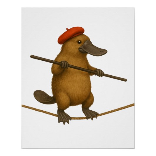 Poster Platon ornithorynque funambule (Devant)