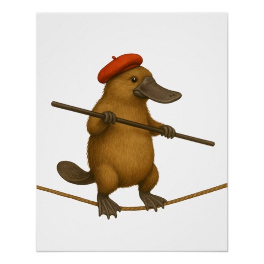 Poster Platon ornithorynque funambule (Devant)