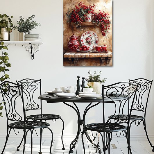 Poster Plats rouges et blancs, Café Pot Country Shelter