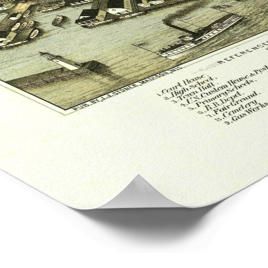 Poster Plattsburgh NY, 1877 : Old Print (Coin)