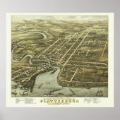 Poster Plattsburgh NY, 1877 : Old Print (Devant)
