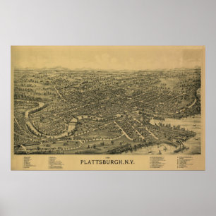 Poster Plattsburgh NY, 1899 : Vieux imprimé