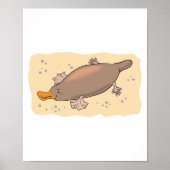Poster Platypus mignon dans le sable (Devant)