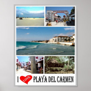 Poster Playa Del Carmen - Mexico - I Love -