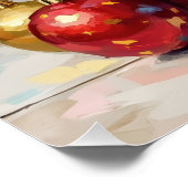 Poster Playful Bull Terrier Dog Guarding Christmas (Coin)