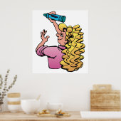 Poster Playful Girl with Crayon (Cuisine)
