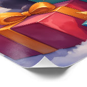 Poster Playful Pitbull Opening Christmas Gifts Holiday (Coin)