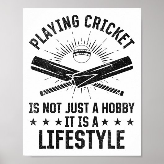 Poster Playing Cricket Is Not Just A Hob  (Devant)