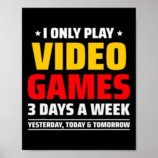 Poster Playing Video Games - Pc Console Gaming - Funny Vi (Devant)