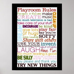 Poster PLAYROOM-REGELS