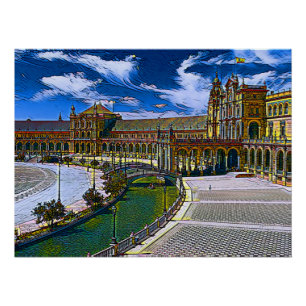 Poster Plaza De Espana - Séville Espagne