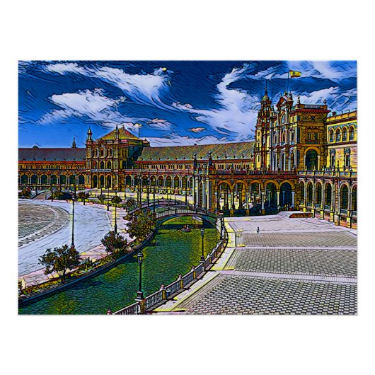 Poster Plaza De Espana - Séville Espagne (Devant)