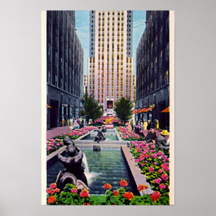 Poster Plaza de New York City, New York à la roche 1940