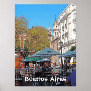 Poster Plaza Dorrego pendant l'après-midi