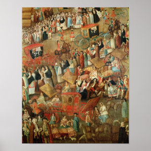 Poster Plaza Mayor à Mexico, détail des voitures