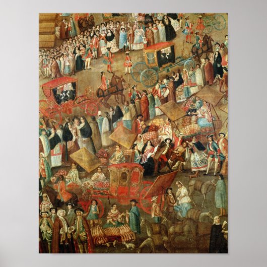 Poster Plaza Mayor à Mexico, détail des voitures (Devant)