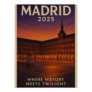 Poster Plaza Mayor Glow - Madrid
