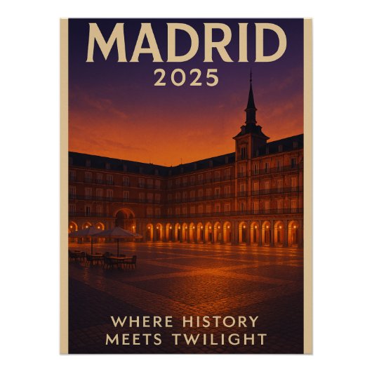 Poster Plaza Mayor Glow - Madrid (Devant)