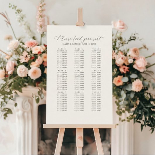 Poster Please Find Your Seat Wedding Seating Chart