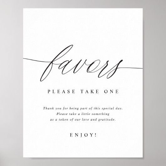 Poster Please Take One Elegant Modern Wedding Sign (Devant)