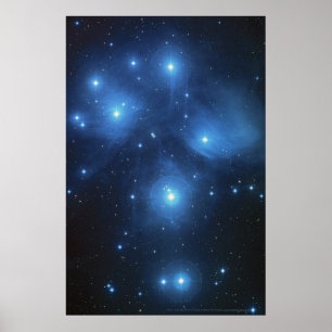 Poster Pleiades Star Cluster 18x12 (16x11)