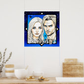 Poster Pleiadians Extra Terrestres Course avec étoiles (Cuisine)