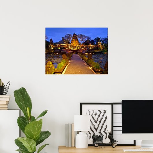 Poster plein (24"x18") Café Lotus Temple Ubud Bali (Bureau à domicile)