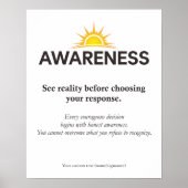 Poster Pleine conscience de la réalité en premier (Devant)