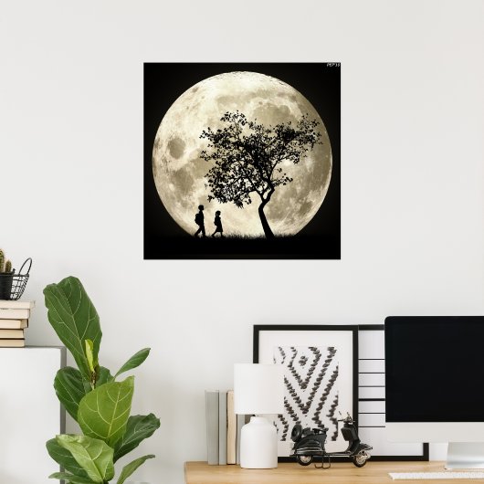 Poster Pleine lune (Bureau à domicile)