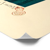 Poster Pleine lune à Gamo par Kawase Hasui (Coin)