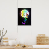 Poster Pleine lune arc-en-ciel et papillons arc-en-ciel D (Cuisine)