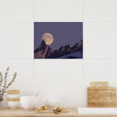 Poster Pleine lune augmente | Chugach Mountains Alaska (Cuisine)