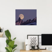Poster Pleine lune augmente | Chugach Mountains Alaska (Bureau à domicile)