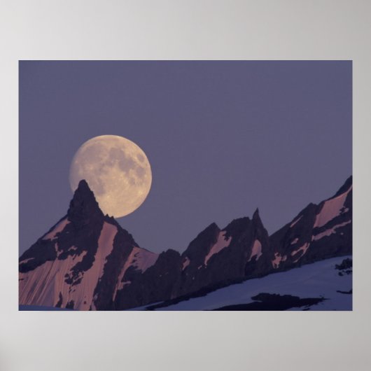 Poster Pleine lune augmente | Chugach Mountains Alaska (Devant)