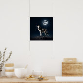 Poster Pleine lune brillant sur le loup (Cuisine)