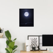 Poster Pleine lune de couverture nuageuse (Bureau à domicile)