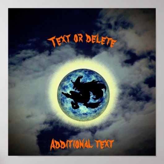 Poster Pleine lune de sorcière Halloween personnalisée (Devant)