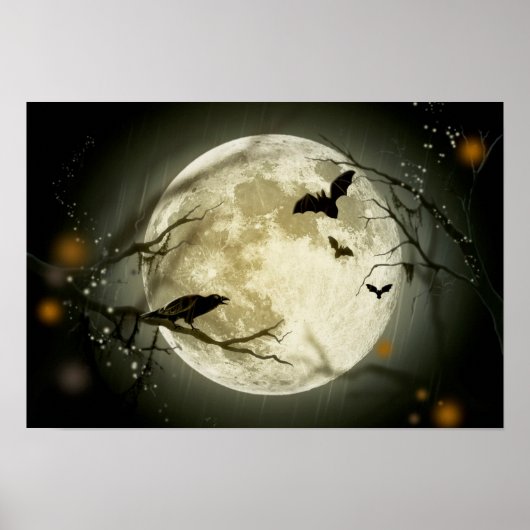 Poster Pleine lune d'Halloween (Devant)